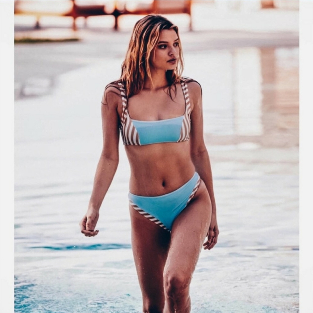 SAME Los Angeles Stripe Bikini Top